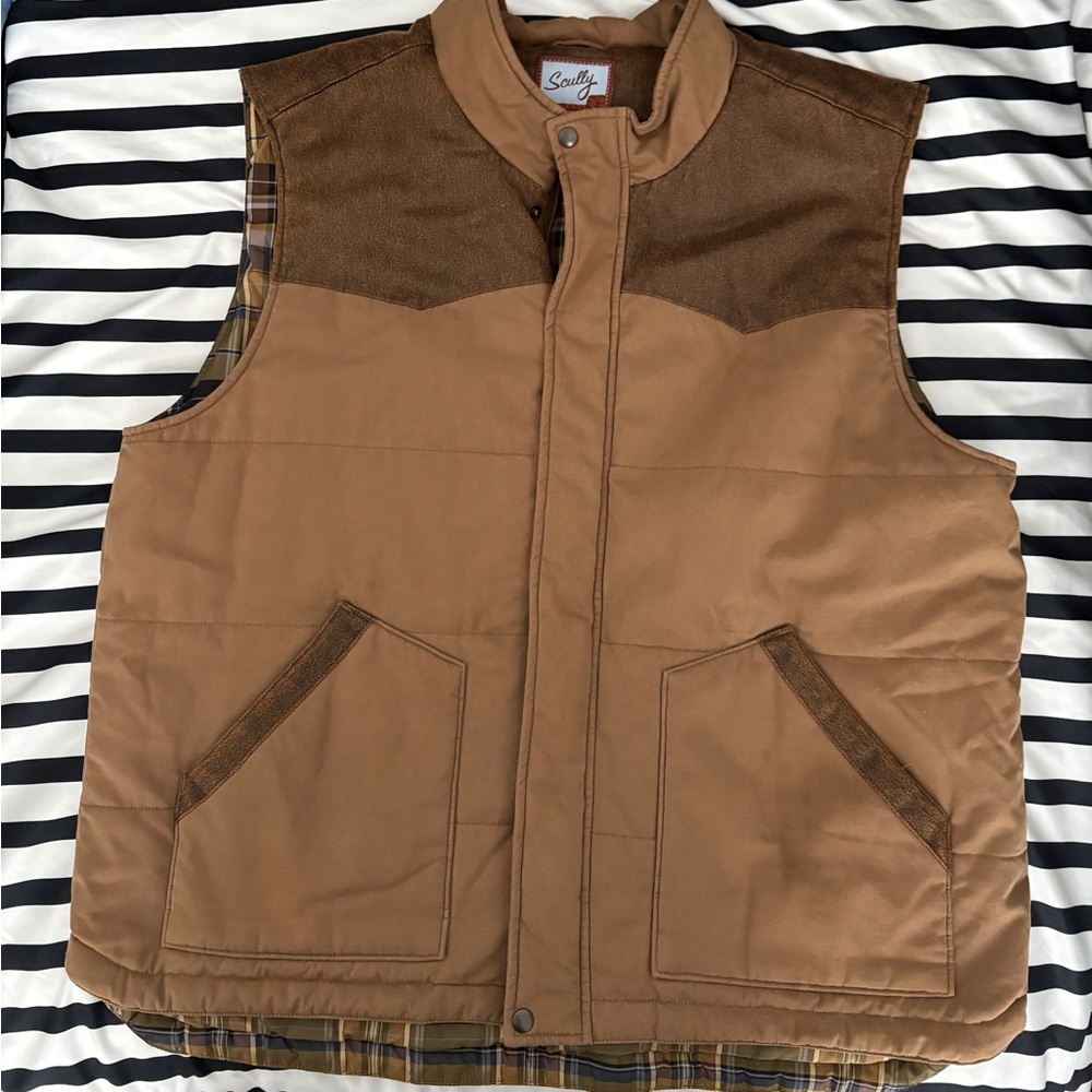 Scully Men's Tan and Brown Vest